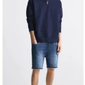 Zara Men´s Soft Denim Bermuda Short In Blue Size XL NWT